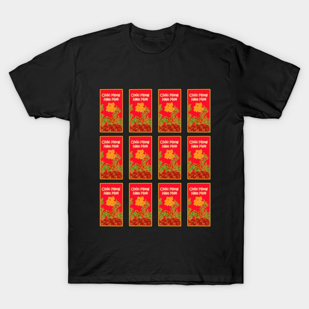 Tết Bao Lì Xì/ Lunar New Year Red Envelope/Chinese New Year Hongbao Pattern T-Shirt by AZNSnackShop